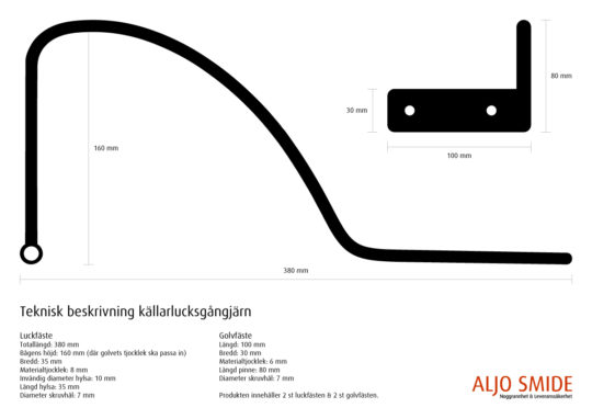 Källarlucksgångjärn 1 par